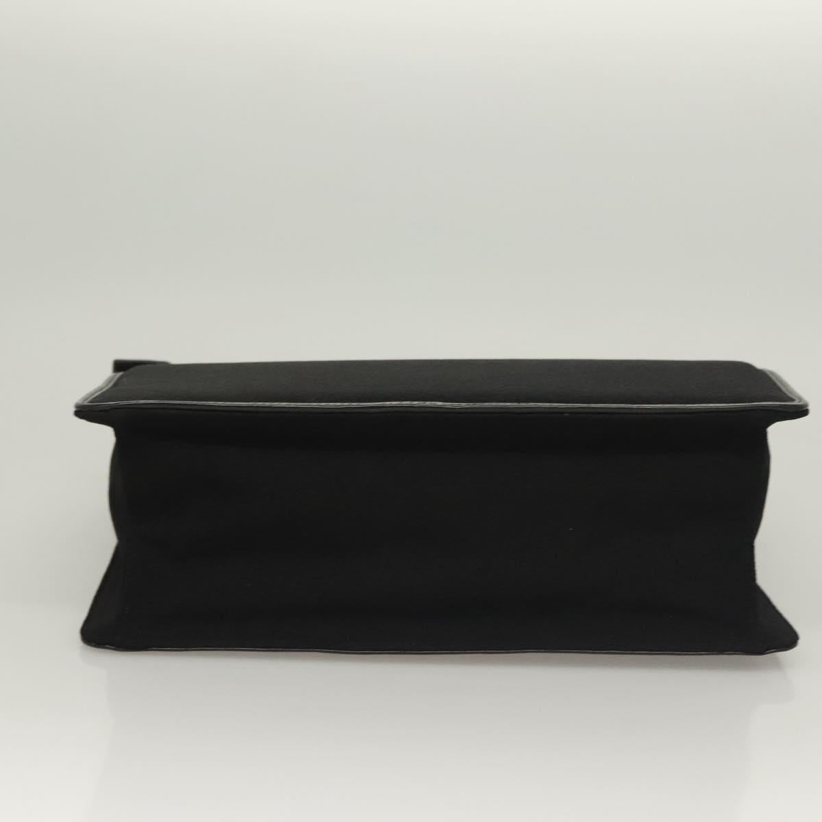 PRADA Hand Bag Canvas Black Silver Auth sw1249