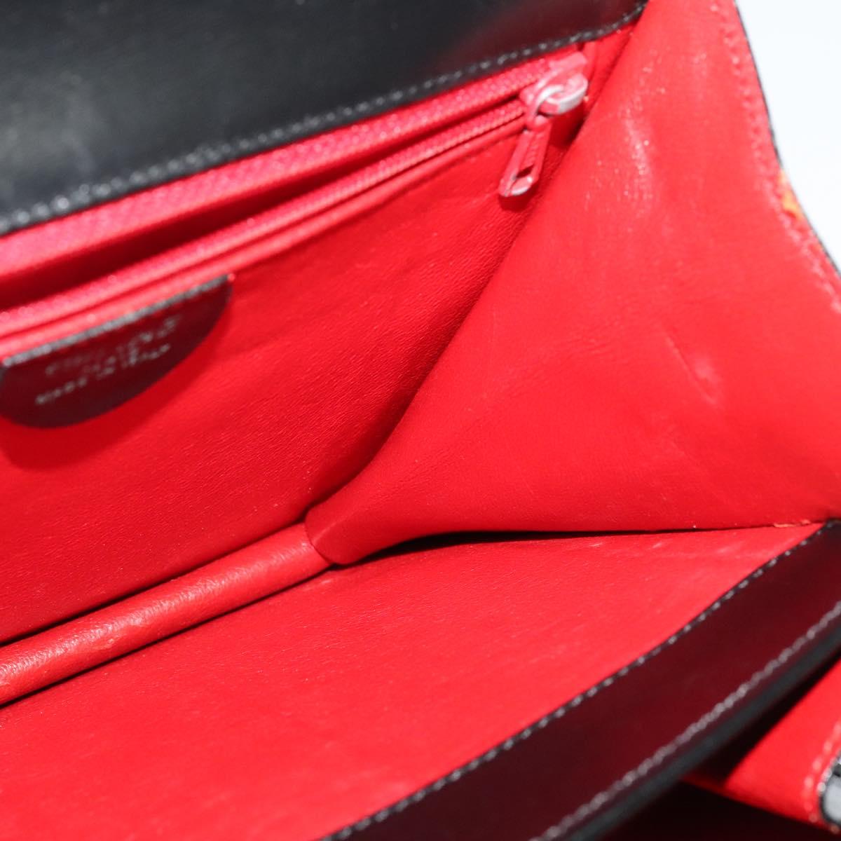 CELINE Hand Bag Leather 2way Black Gold Auth sw1250