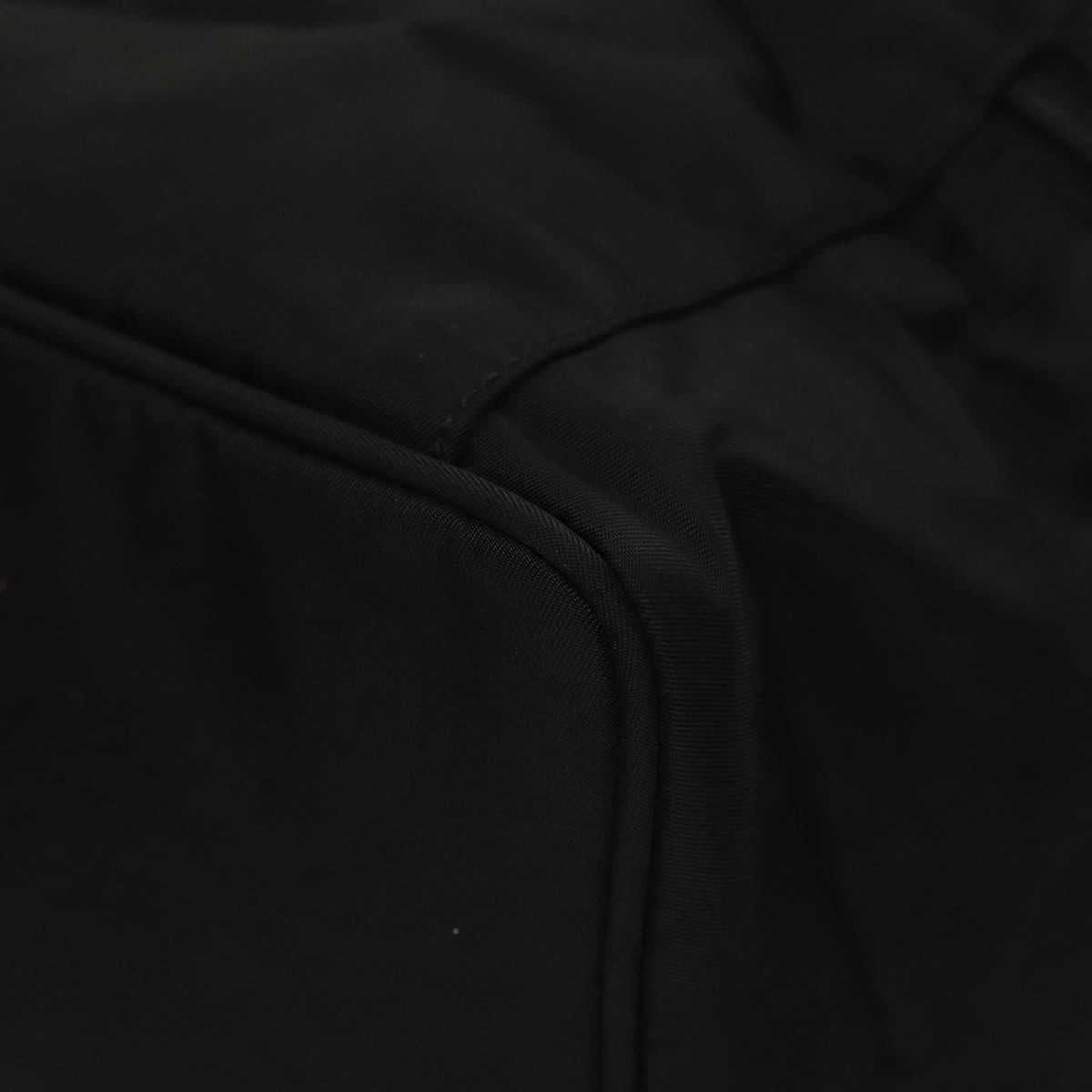 PRADA Vanity Pouch Nylon Black Silver Auth sw1276