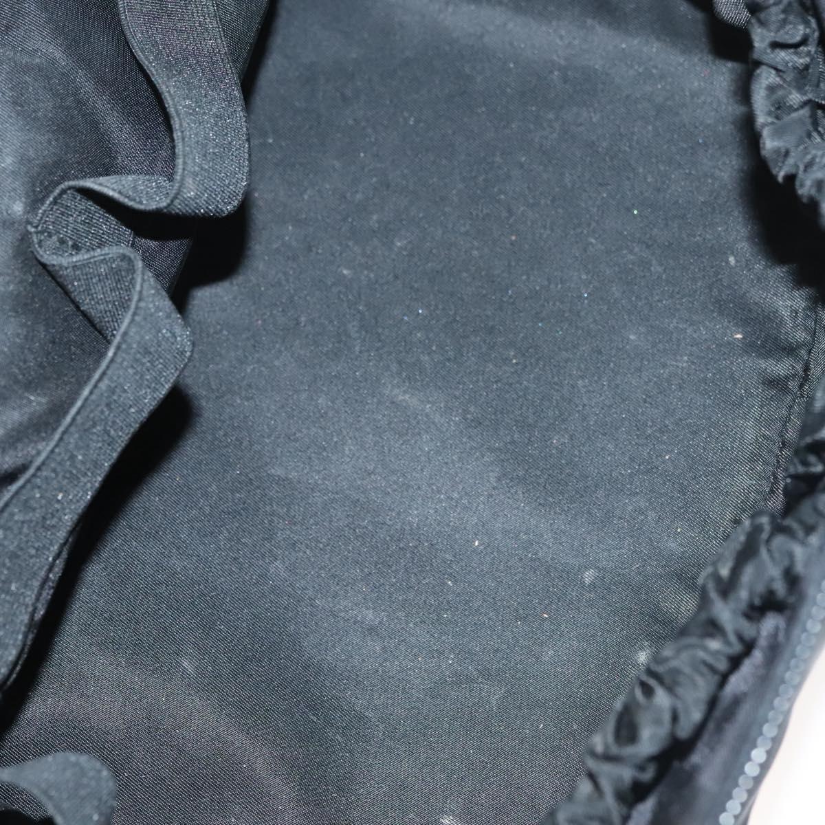 PRADA Vanity Pouch Nylon Black Silver Auth sw1276