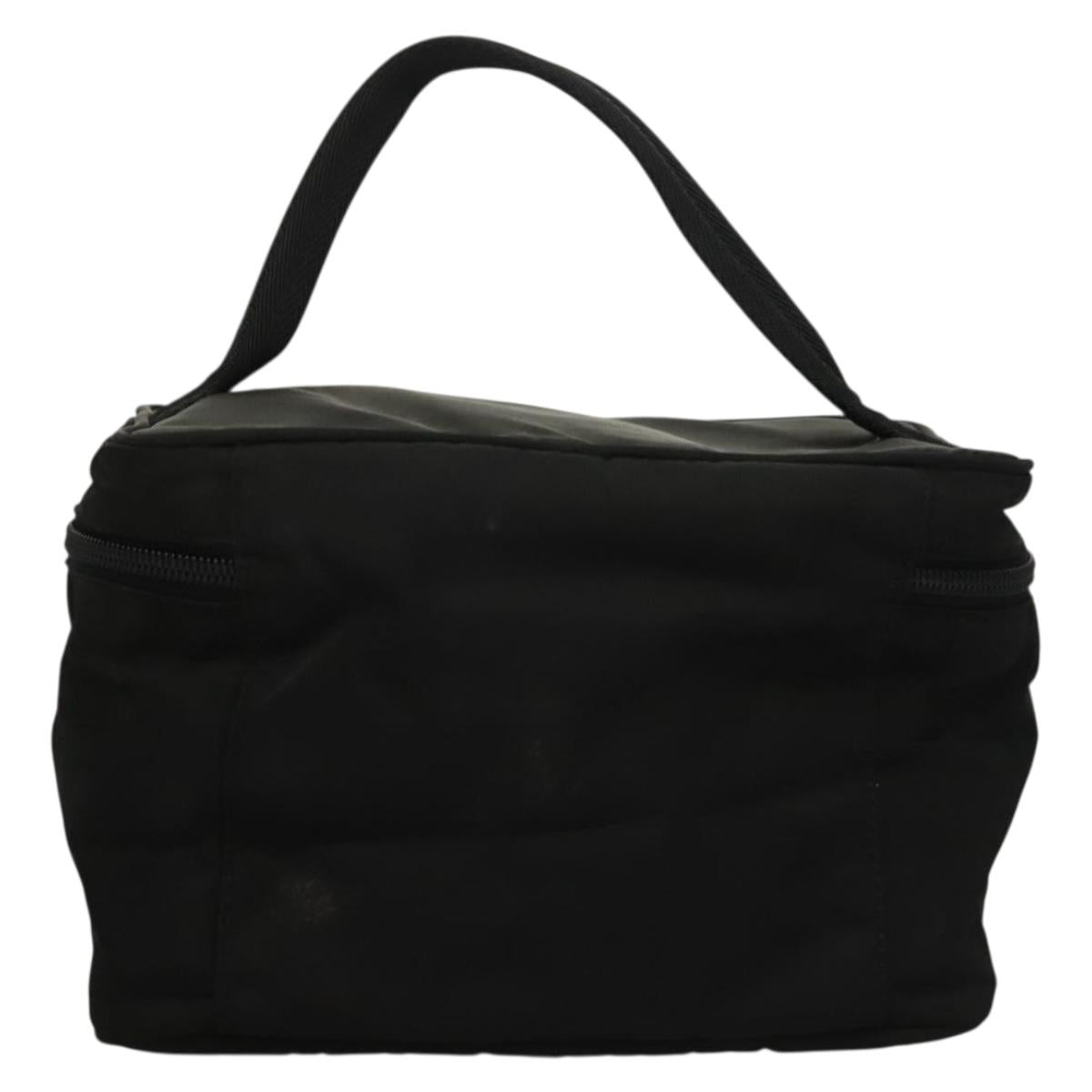 PRADA Vanity Pouch Nylon Black Silver Auth sw1276