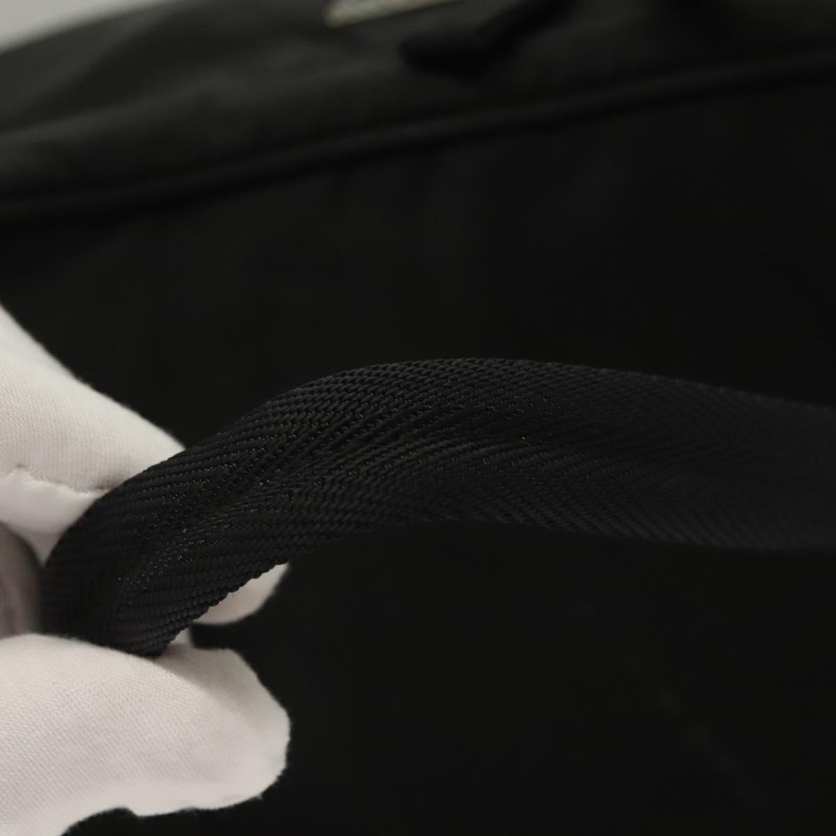 PRADA Vanity Pouch Nylon Black Silver Auth sw1276