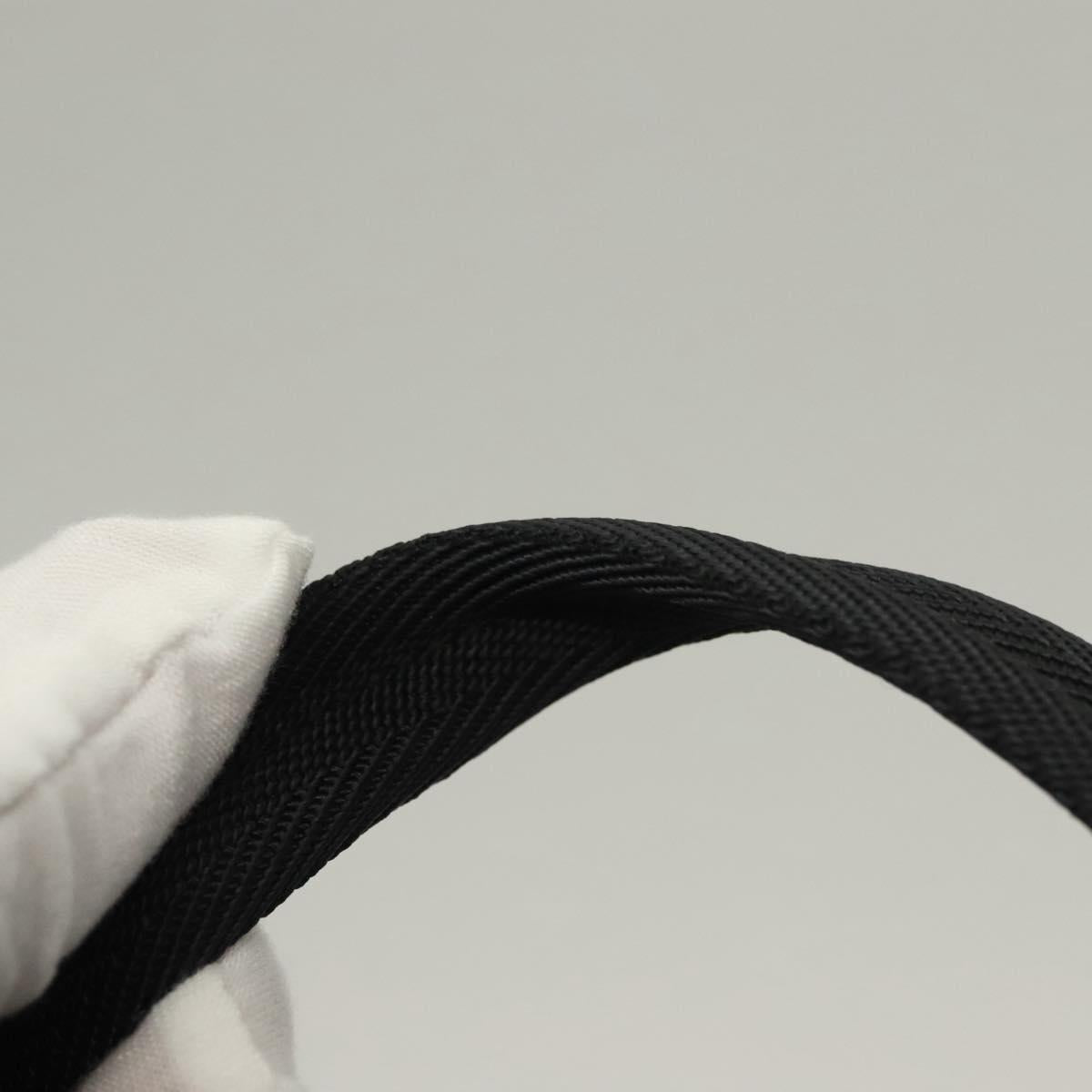 PRADA Vanity Pouch Nylon Black Silver Auth sw1276