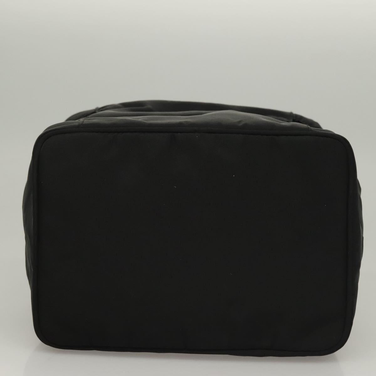 PRADA Vanity Pouch Nylon Black Silver Auth sw1276