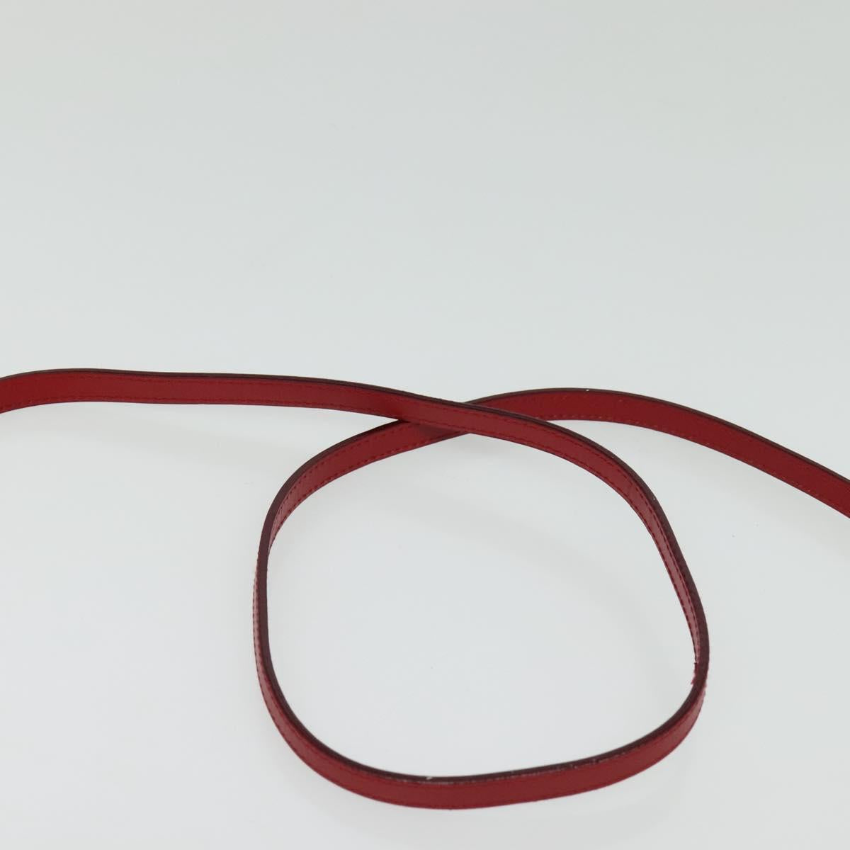 Salvatore Ferragamo Shoulder wallet Leather Red Gold Auth sw1278