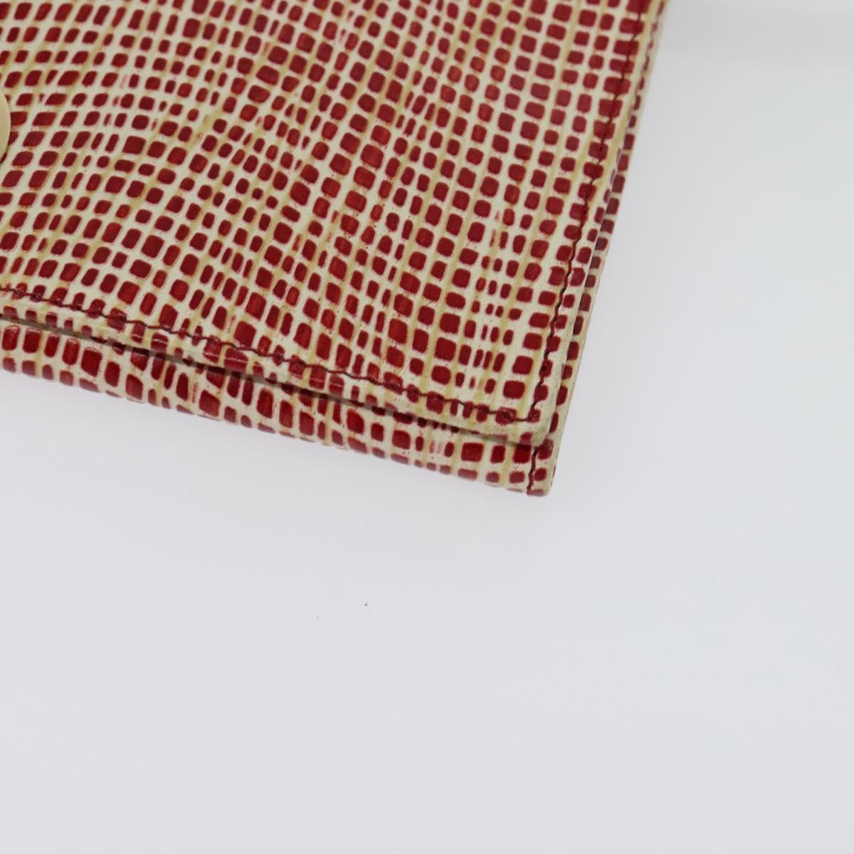 Salvatore Ferragamo Shoulder wallet Leather Red Gold Auth sw1278