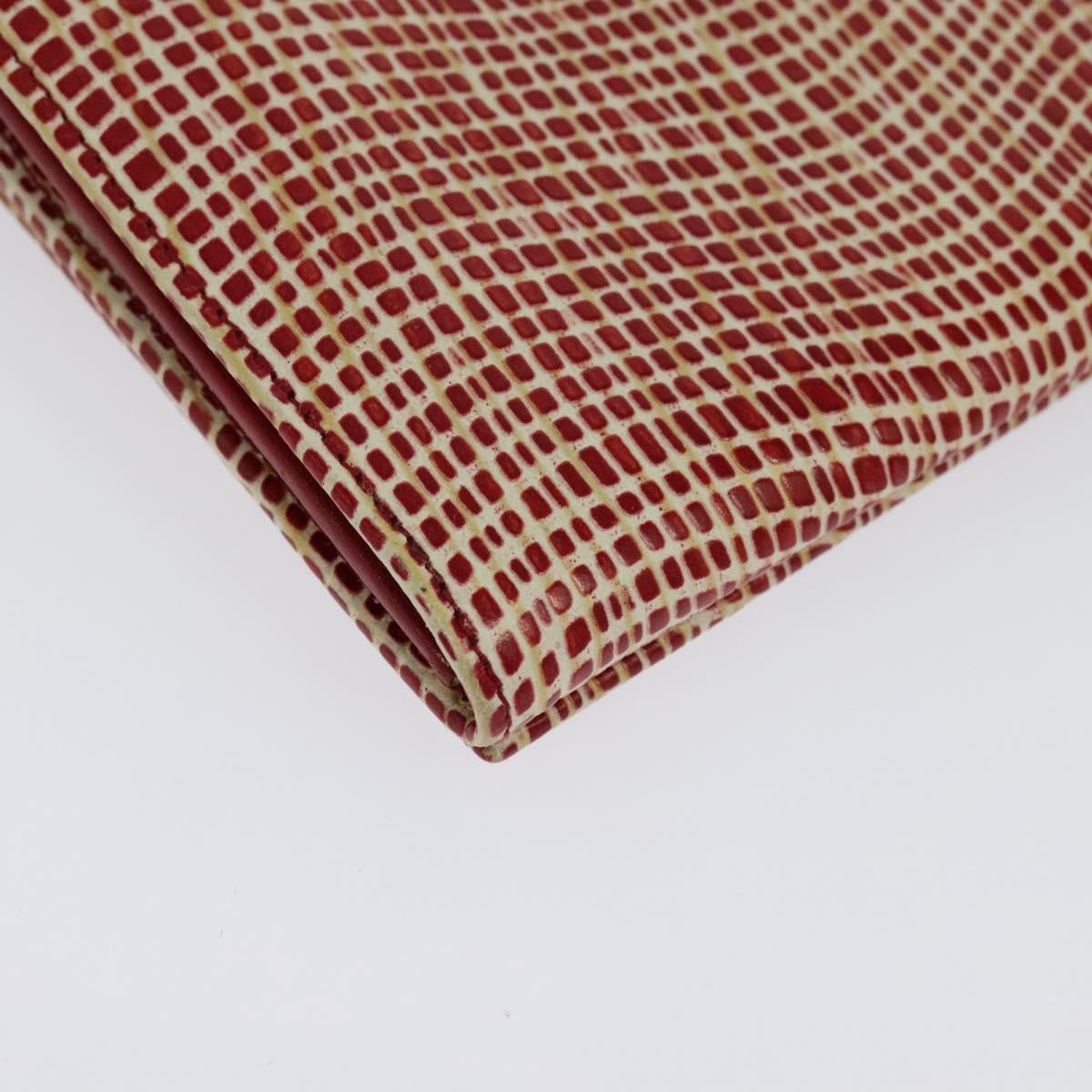 Salvatore Ferragamo Shoulder wallet Leather Red Gold Auth sw1278