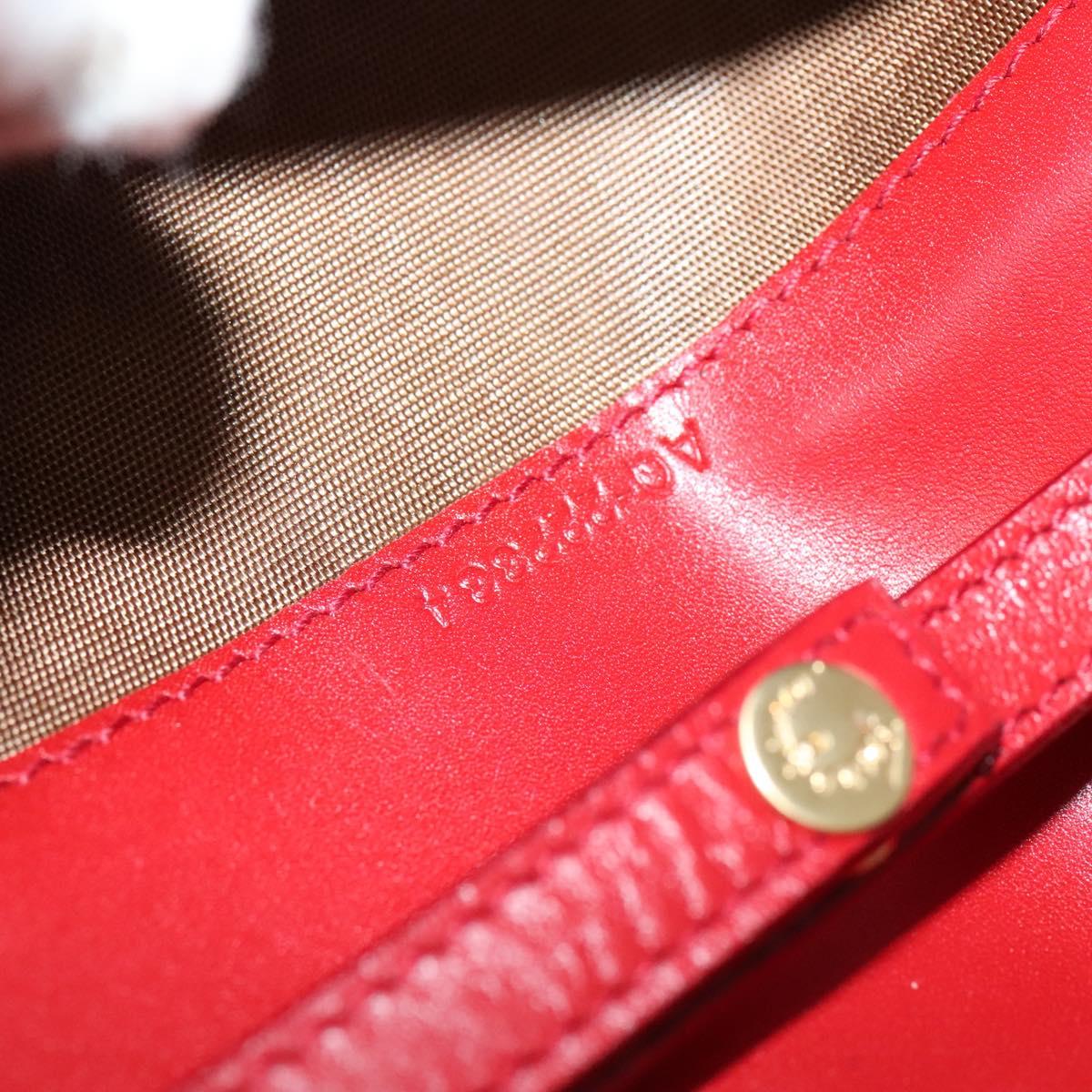 Salvatore Ferragamo Shoulder wallet Leather Red Gold Auth sw1278