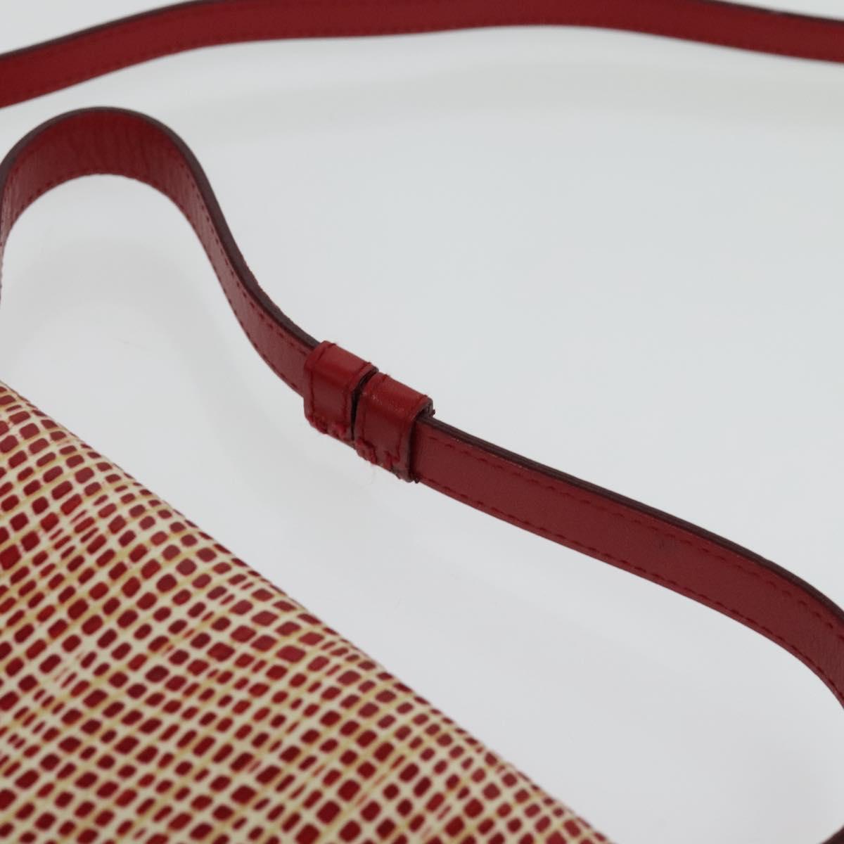 Salvatore Ferragamo Shoulder wallet Leather Red Gold Auth sw1278