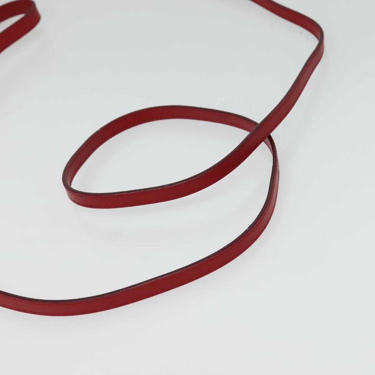 Salvatore Ferragamo Shoulder wallet Leather Red Gold Auth sw1278