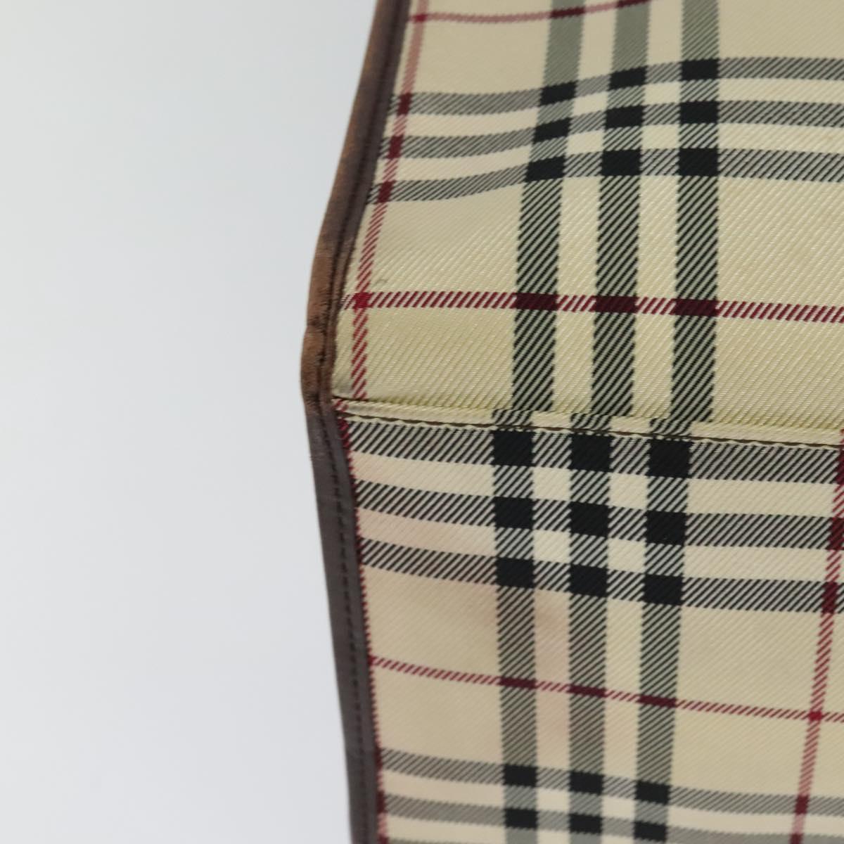 BURBERRY Nova Check Hand Bag Canvas 2way Beige Auth sw128