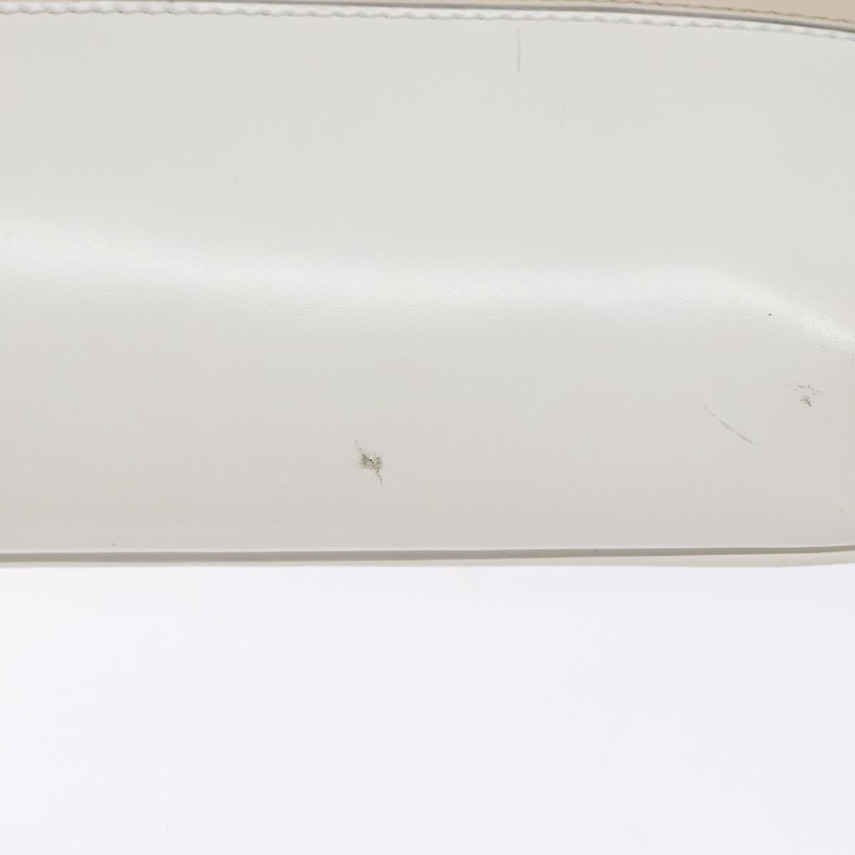 Salvatore Ferragamo Hand Bag Patent leather Beige Gold Auth sw1286