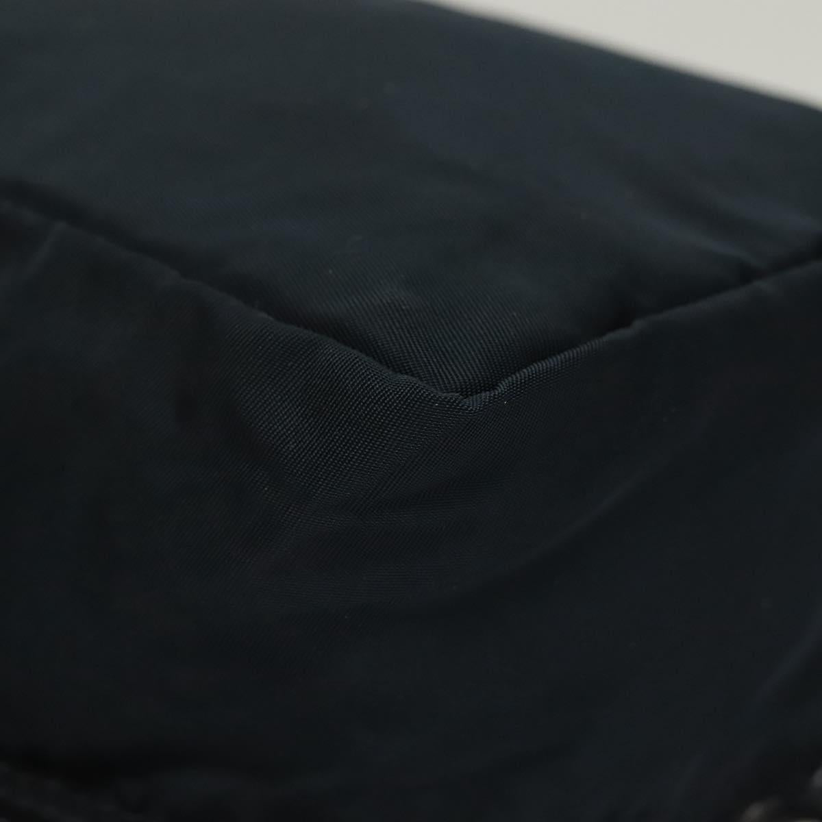 PRADA Hand Pouch Nylon Navy Silver Auth sw1292