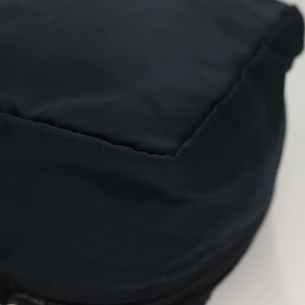 PRADA Hand Pouch Nylon Navy Silver Auth sw1292
