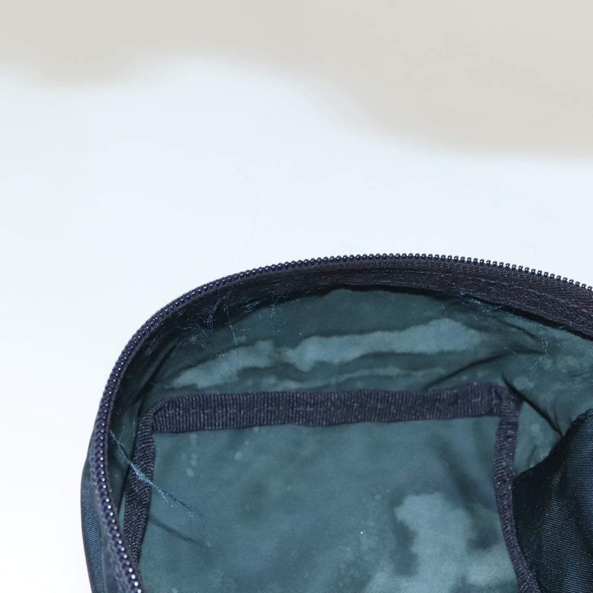 PRADA Hand Pouch Nylon Navy Silver Auth sw1292