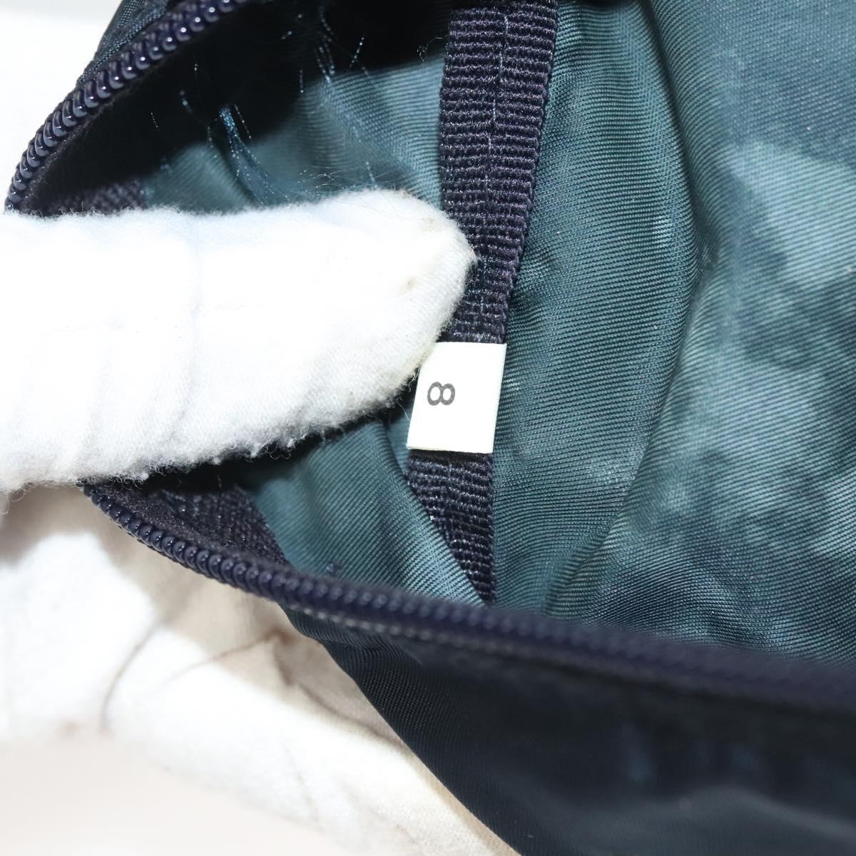 PRADA Hand Pouch Nylon Navy Silver Auth sw1292