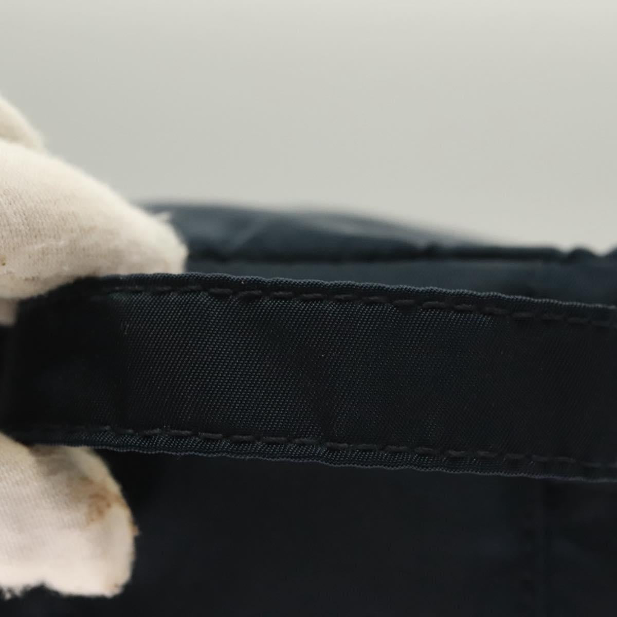 PRADA Hand Pouch Nylon Navy Silver Auth sw1292