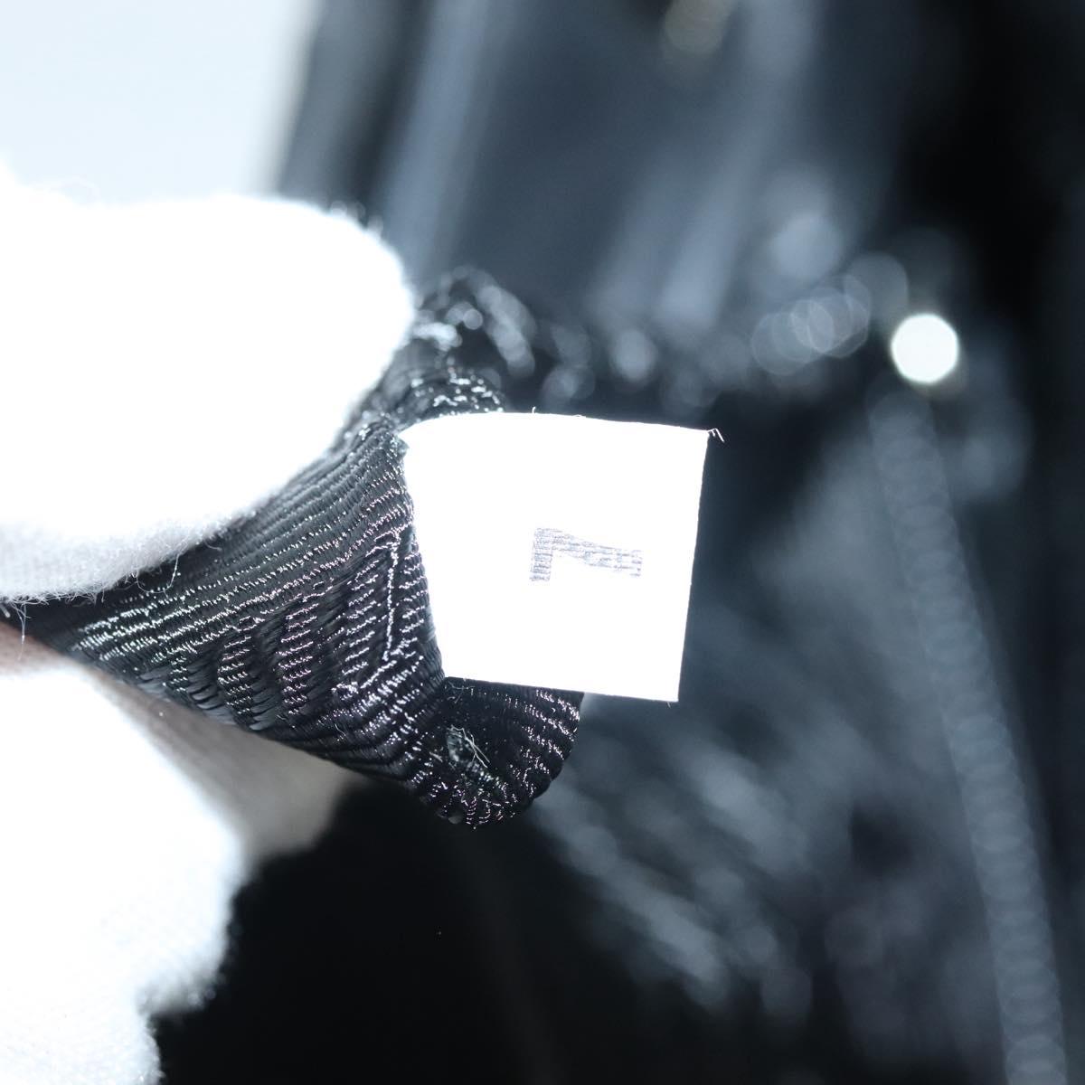 PRADA Hand Bag Nylon Black Silver Auth sw1295