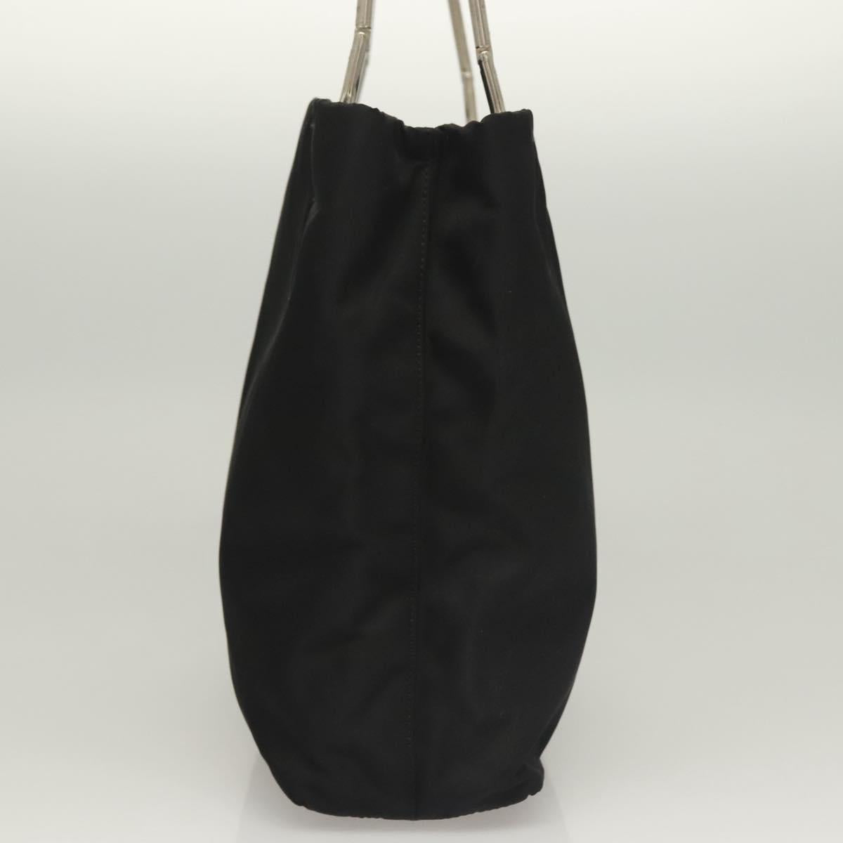 PRADA Hand Bag Nylon Black Silver Auth sw1295