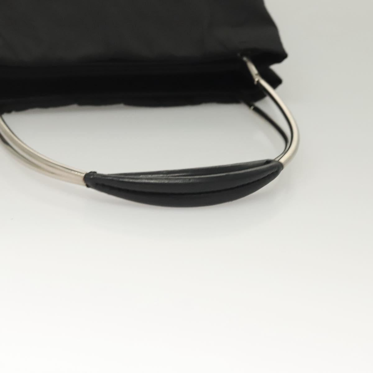 PRADA Hand Bag Nylon Black Silver Auth sw1295
