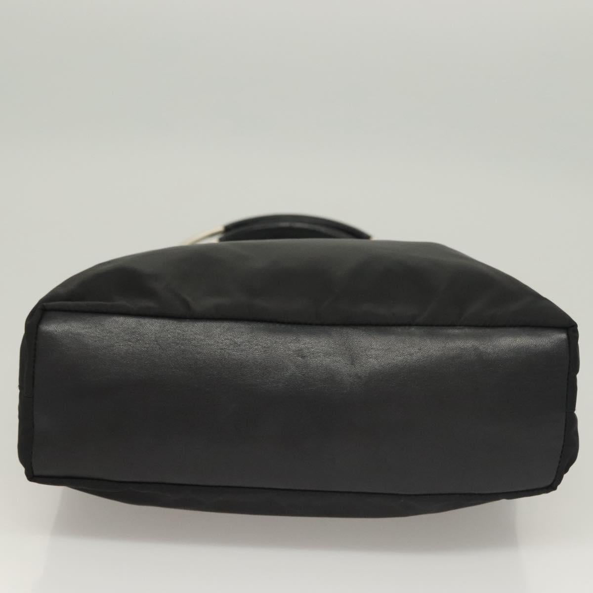 PRADA Hand Bag Nylon Black Silver Auth sw1295