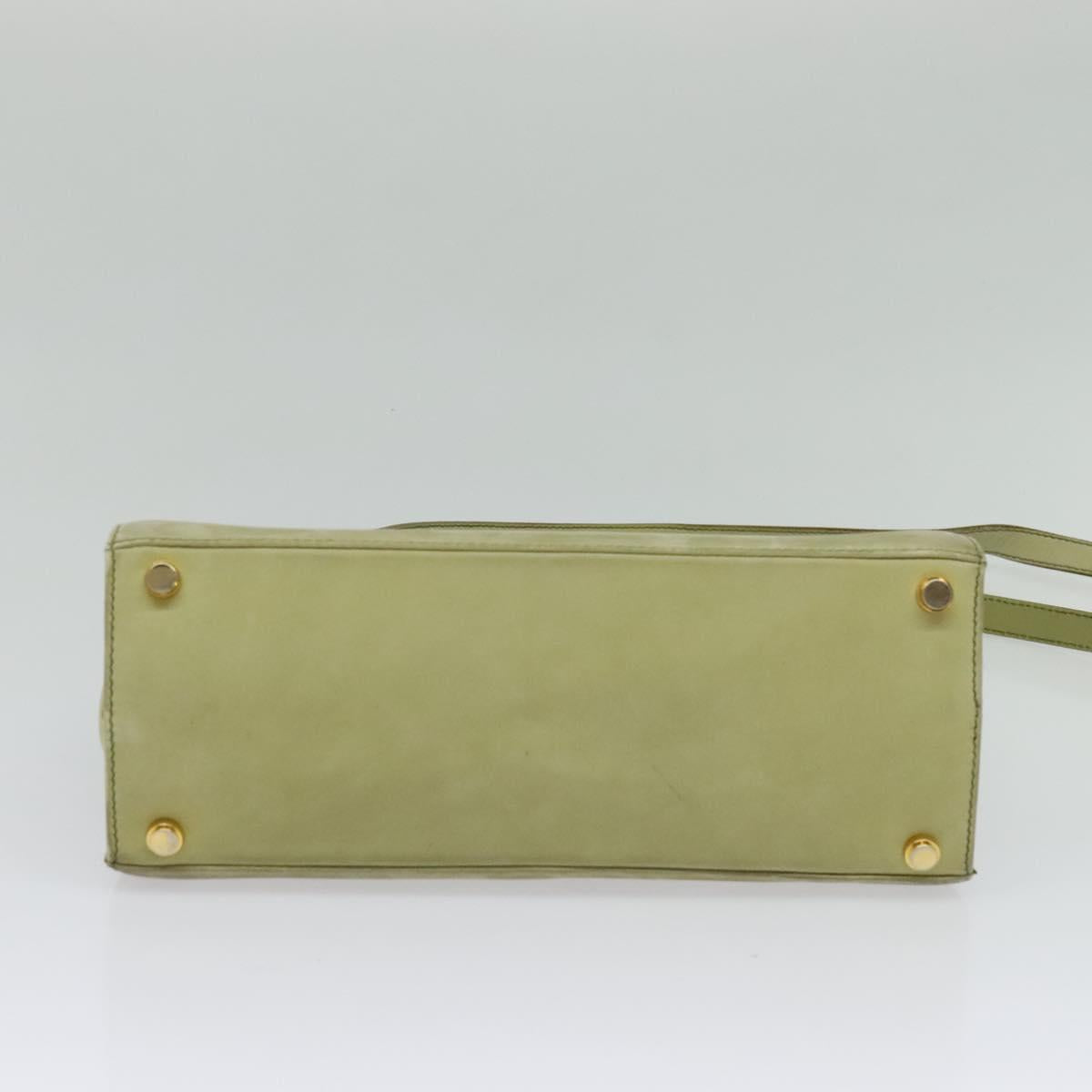 Salvatore Ferragamo Vala Hand Bag Suede 2way Beige Gold Auth sw1296