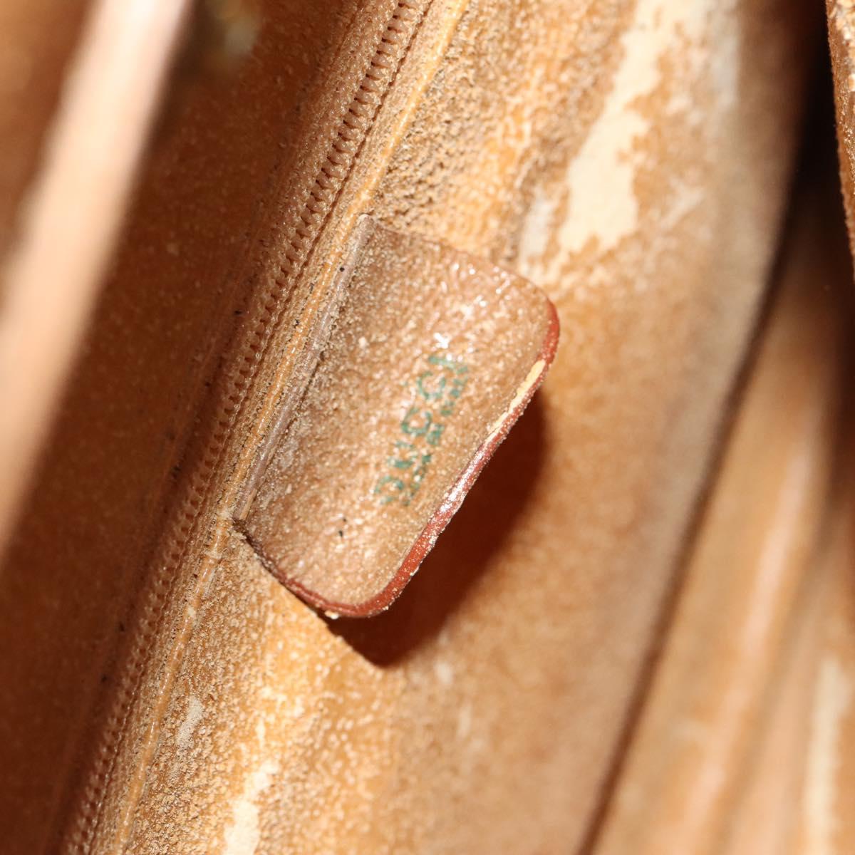 GUCCI Bamboo Hand Bag Suede Beige Gold 002 2058 0260 Auth sw1297