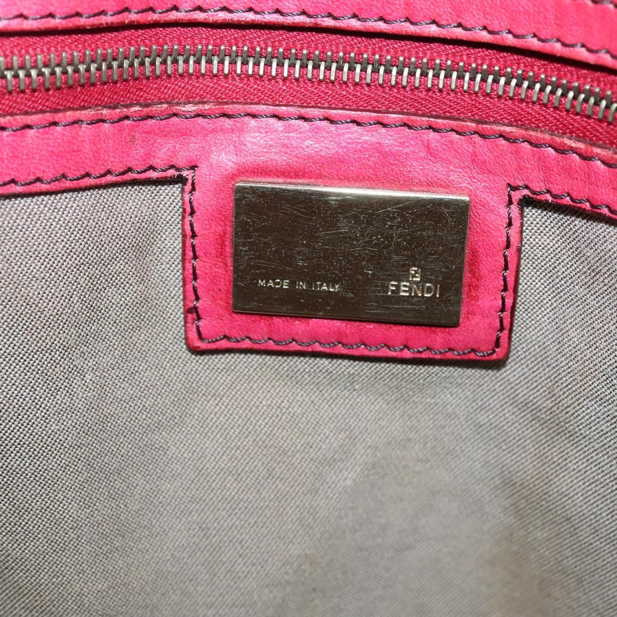 FENDI Zucchino Canvas Tote Bag Beige Gold Auth sw1303