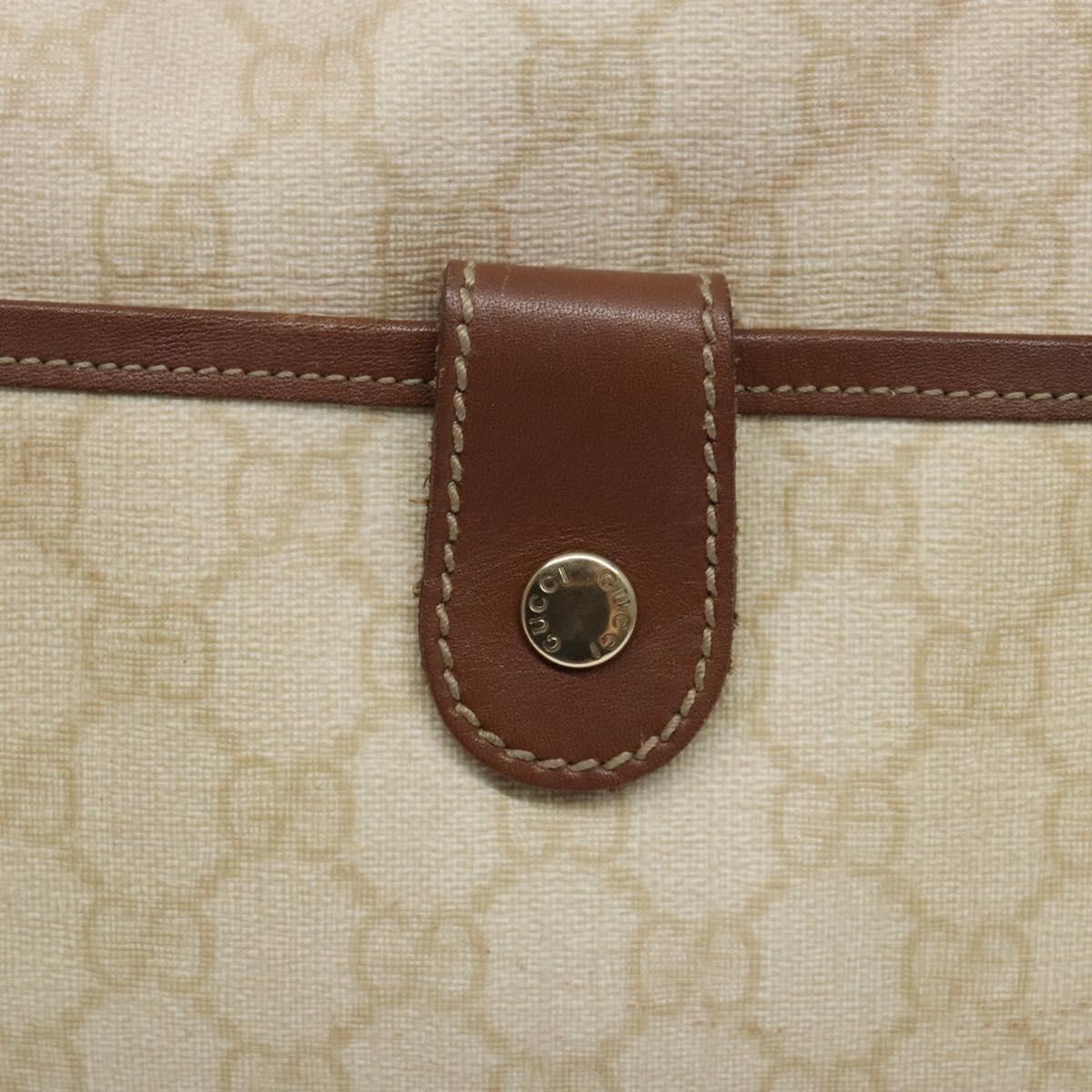 GUCCI GG Supreme Hand Bag PVC White Gold 189898 Auth sw1305