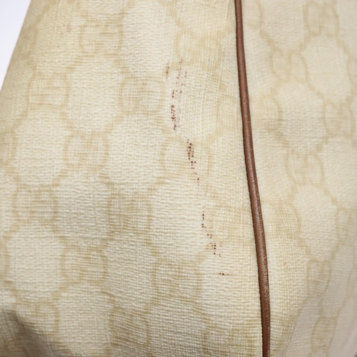 GUCCI GG Supreme Hand Bag PVC White Gold 189898 Auth sw1305