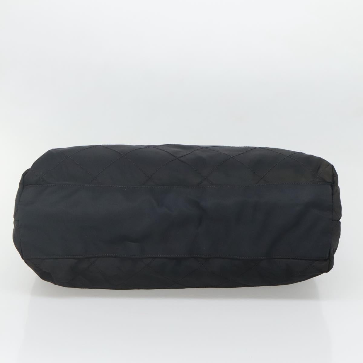 PRADA Chain Shoulder Bag Nylon Navy Gold Auth sw1307