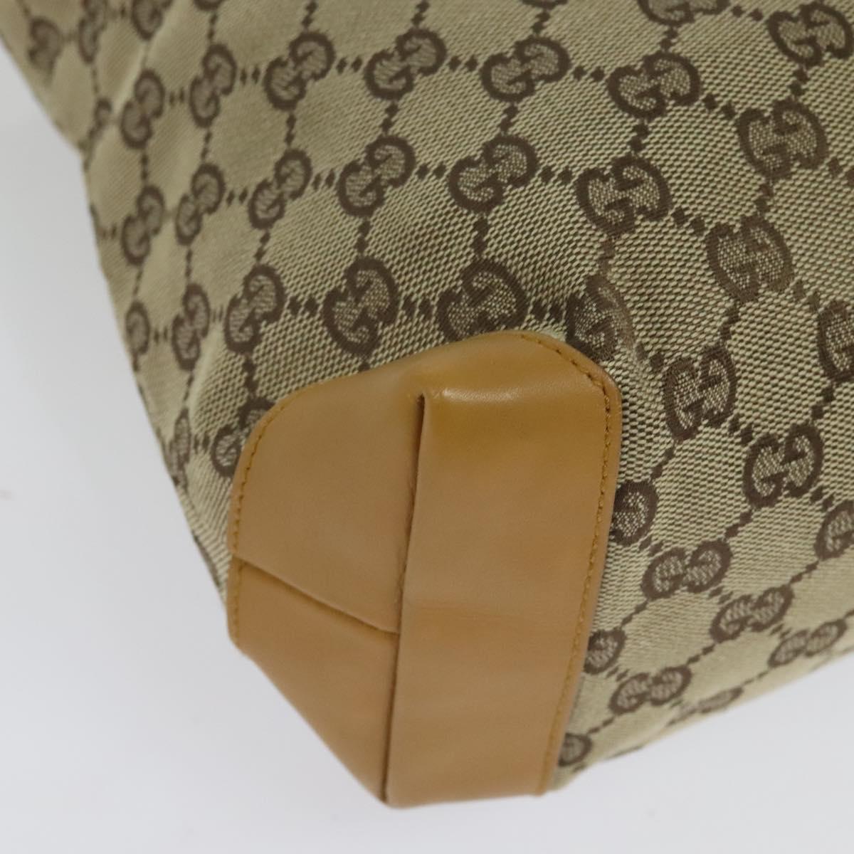 GUCCI GG Canvas Sherry Line Tote Bag Beige Silver 019 0402 1705 Auth sw1310