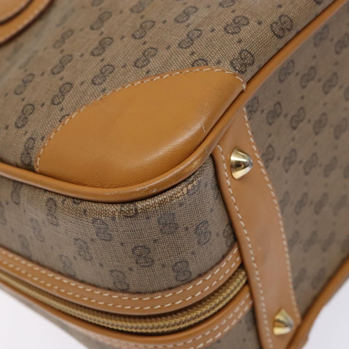 GUCCI Micro GG Supreme Hand Bag PVC Beige Gold Auth sw1312