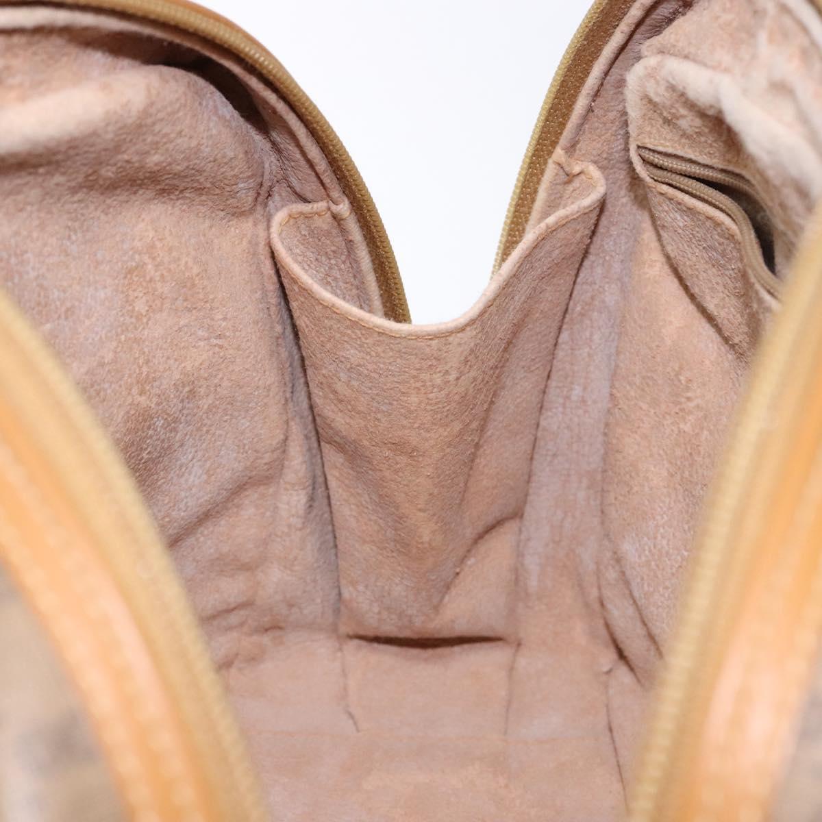 GUCCI Micro GG Supreme Hand Bag PVC Beige Gold Auth sw1312