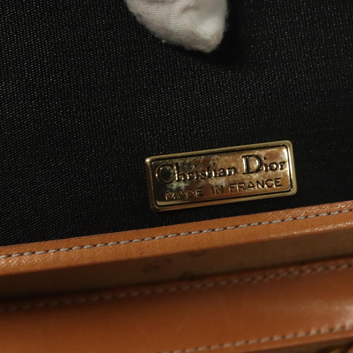 Christian Dior Chain Shoulder Bag PVC Canvas Black Auth sw1313