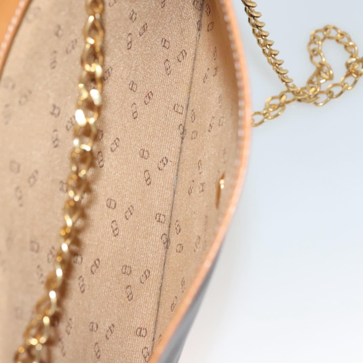 Christian Dior Chain Shoulder Bag PVC Canvas Black Auth sw1313