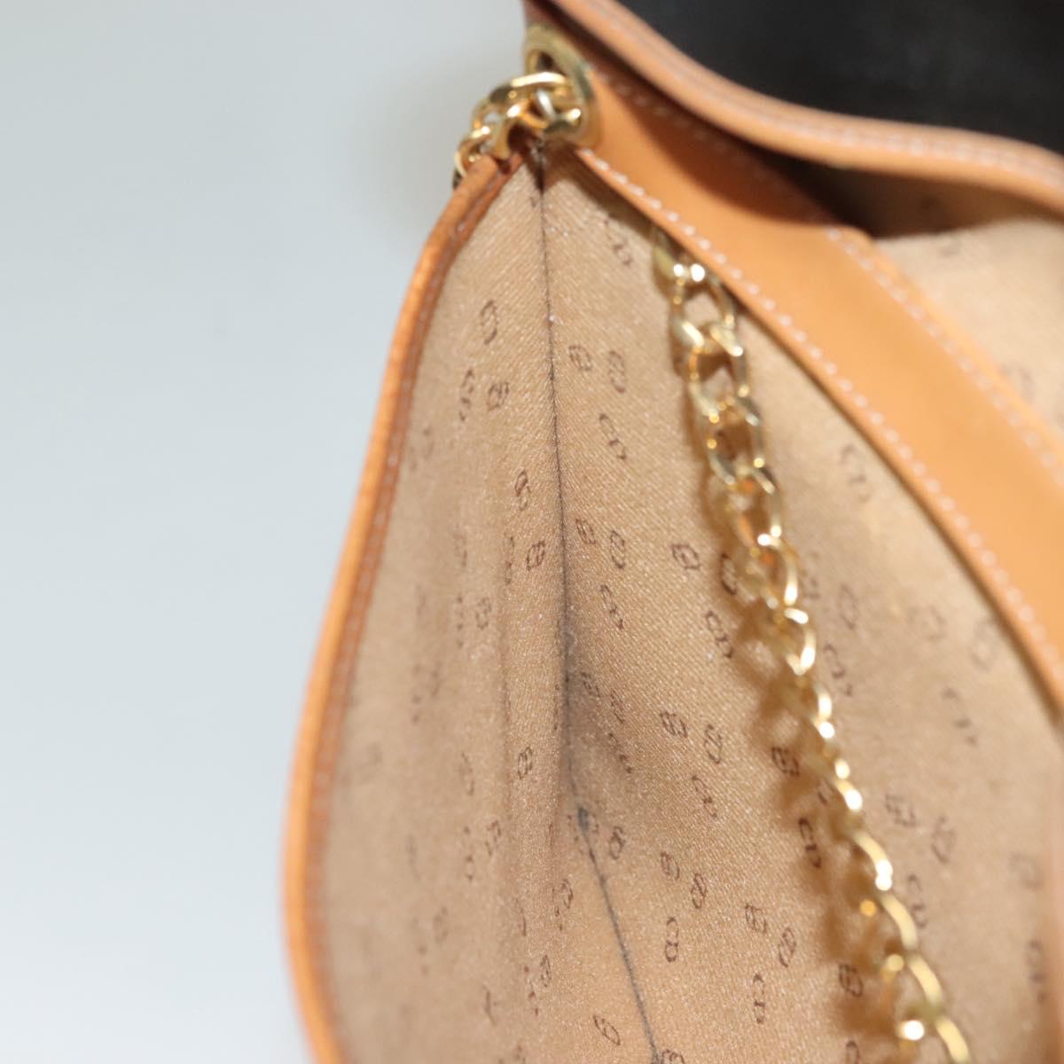 Christian Dior Chain Shoulder Bag PVC Canvas Black Auth sw1313