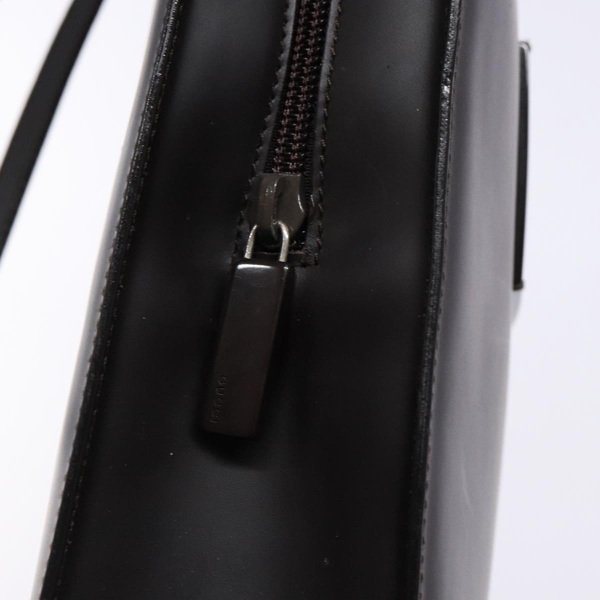 GUCCI Shoulder Bag Patent leather Dark Brown 002 1007 Auth sw1317