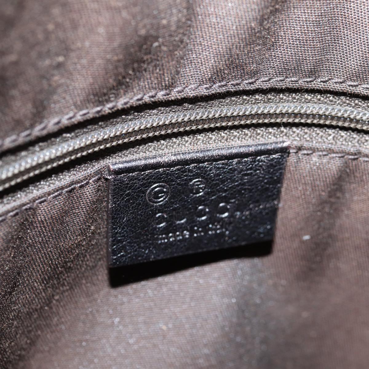 GUCCI Shoulder Bag Leather Black Silver 257290 Auth sw1329