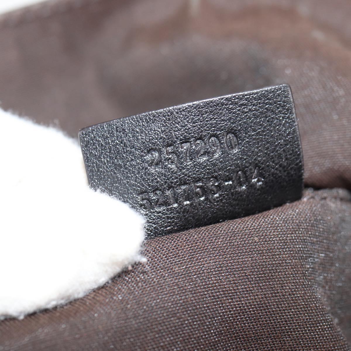 GUCCI Shoulder Bag Leather Black Silver 257290 Auth sw1329