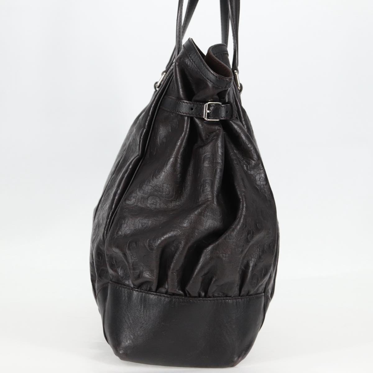 GUCCI Shoulder Bag Leather Black Silver 257290 Auth sw1329A