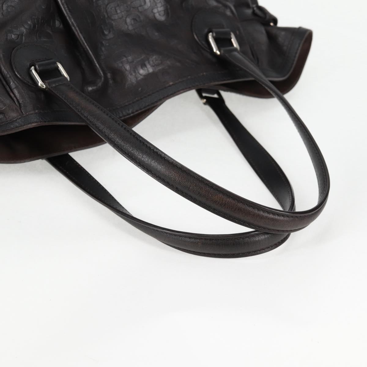 GUCCI Shoulder Bag Leather Black Silver 257290 Auth sw1329