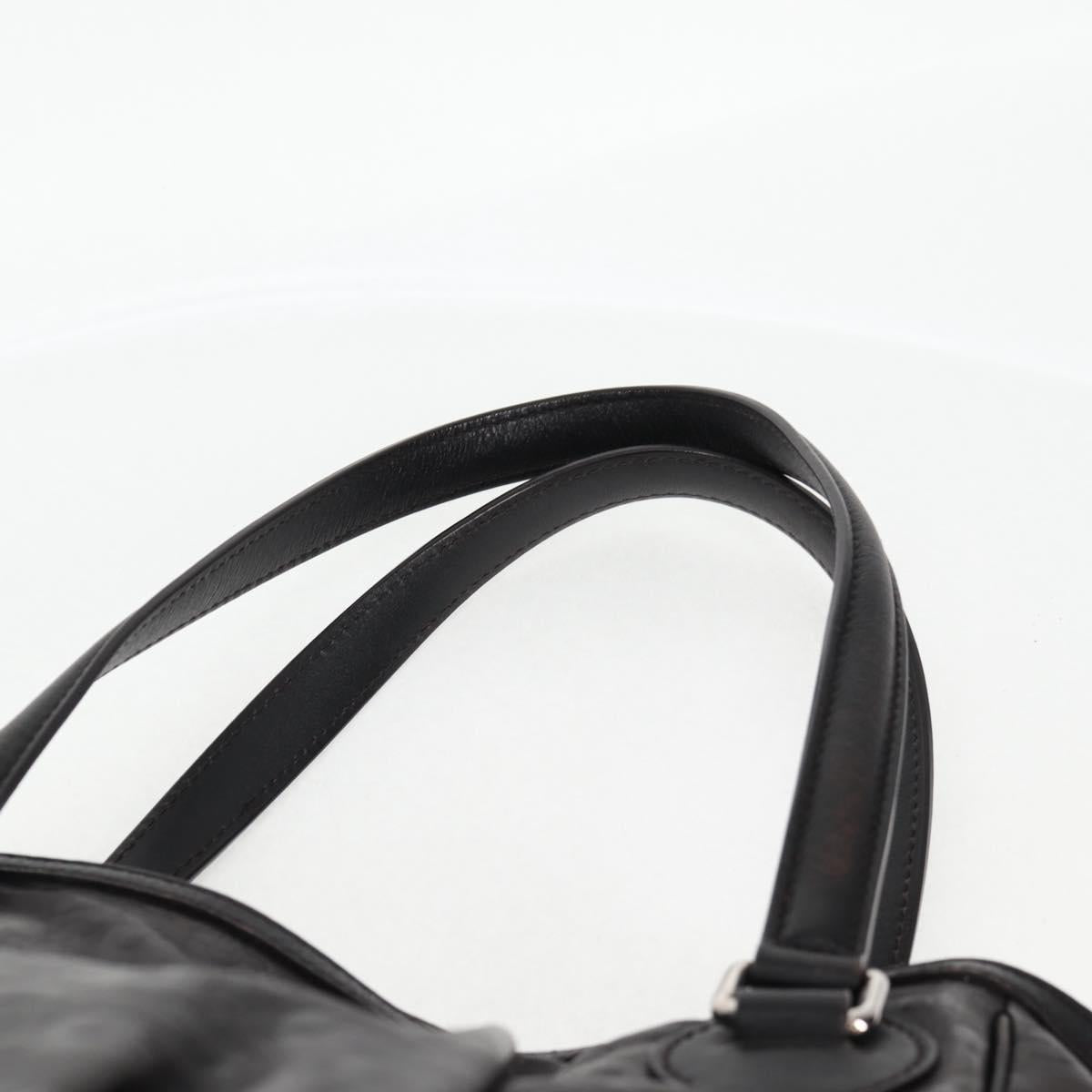 GUCCI Shoulder Bag Leather Black Silver 257290 Auth sw1329A