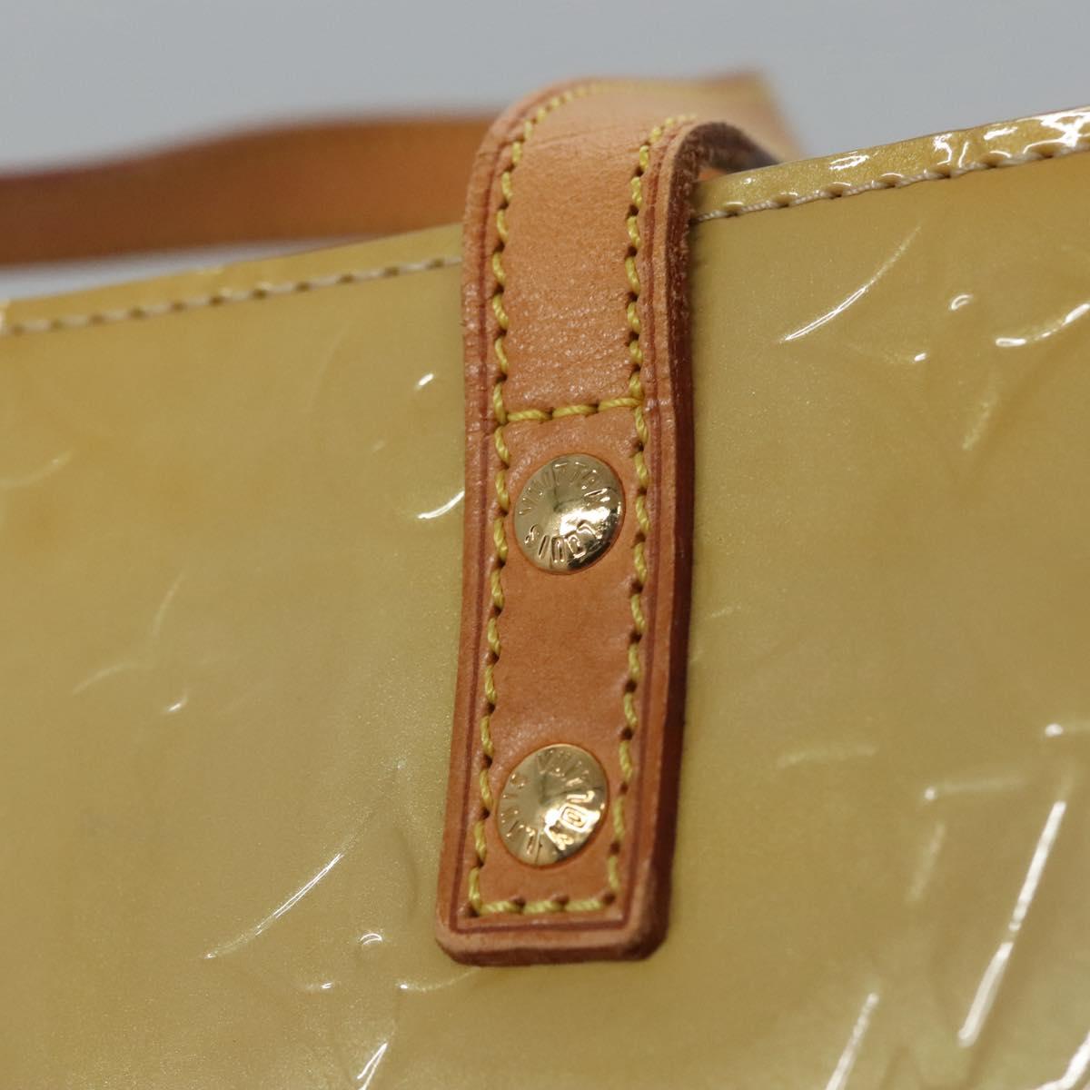 LOUIS VUITTON Monogram Vernis Reade MM Hand Bag Beige M91141 LV Auth sw134