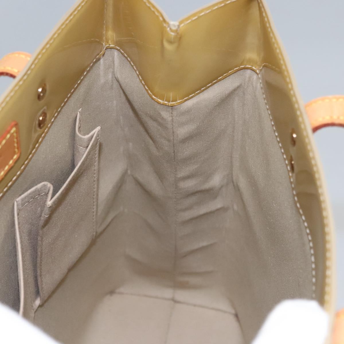 LOUIS VUITTON Monogram Vernis Reade MM Hand Bag Beige M91141 LV Auth sw134
