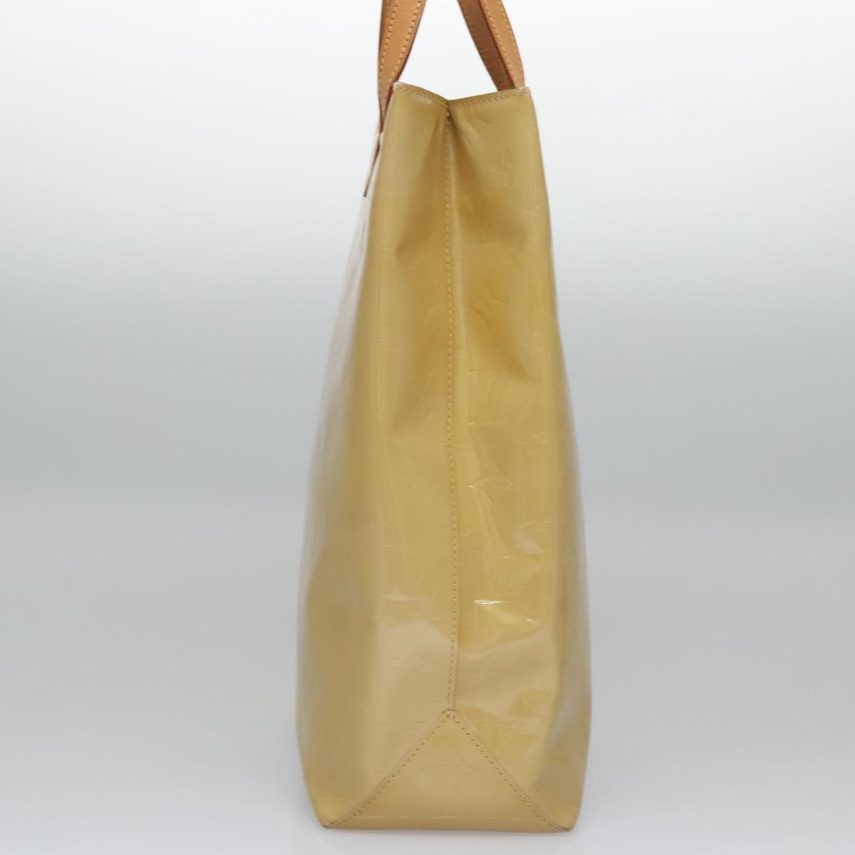 LOUIS VUITTON Monogram Vernis Reade MM Hand Bag Beige M91141 LV Auth sw134