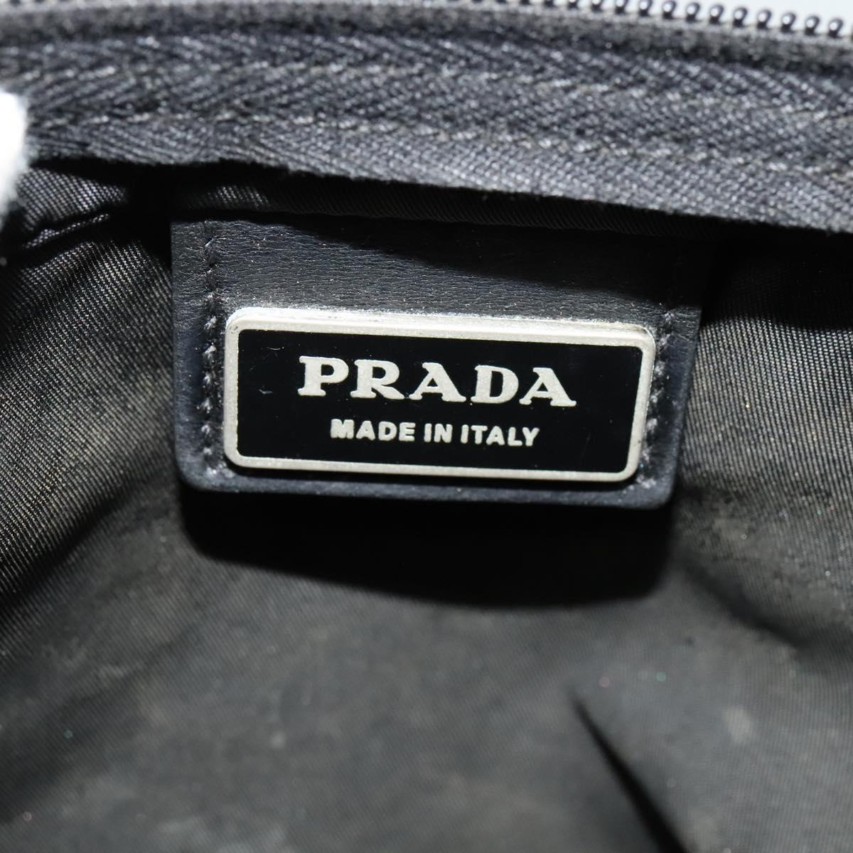 PRADA Shoulder Bag Nylon Black Silver Auth sw1340