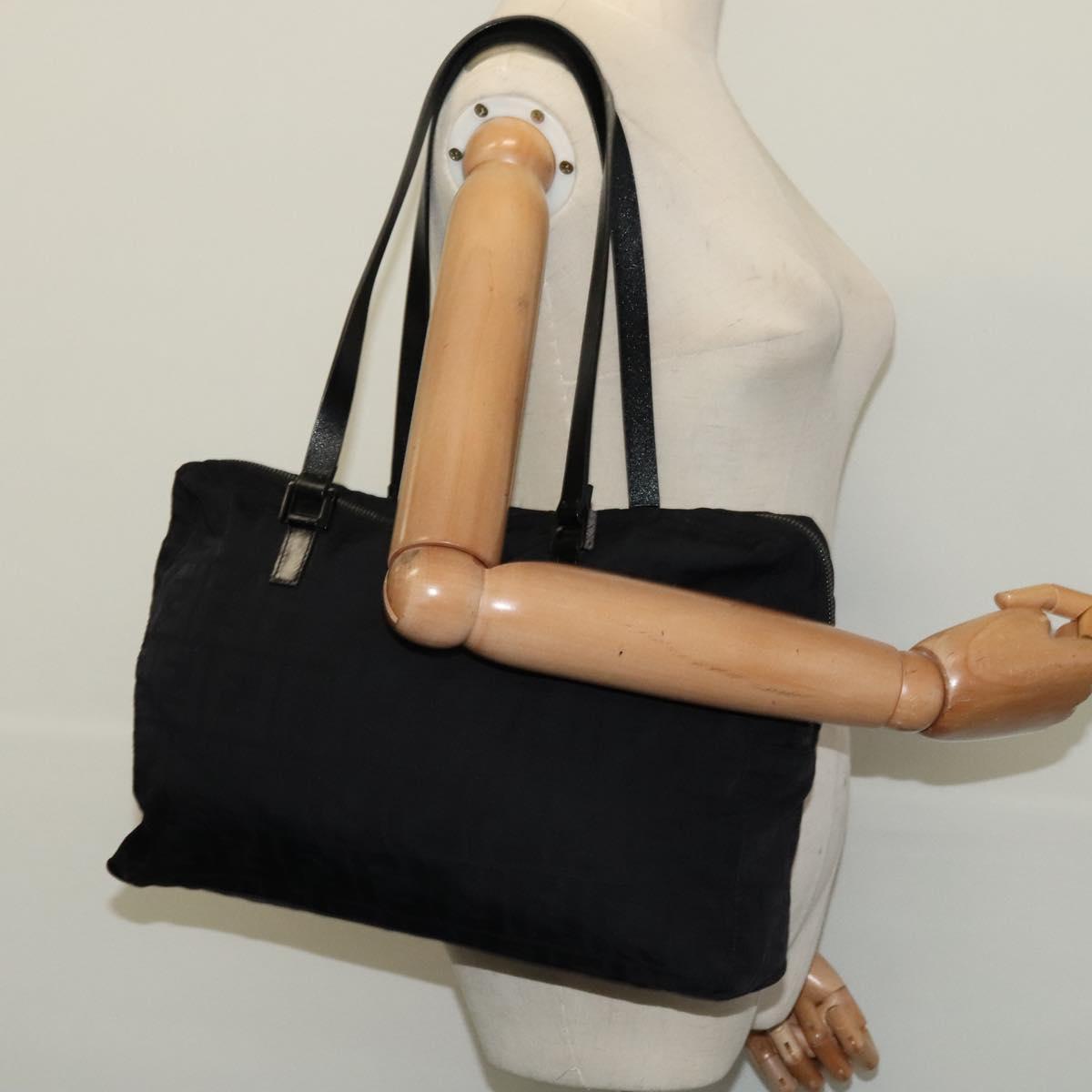 FENDI Zucca Canvas Tote Bag Black Auth sw1345