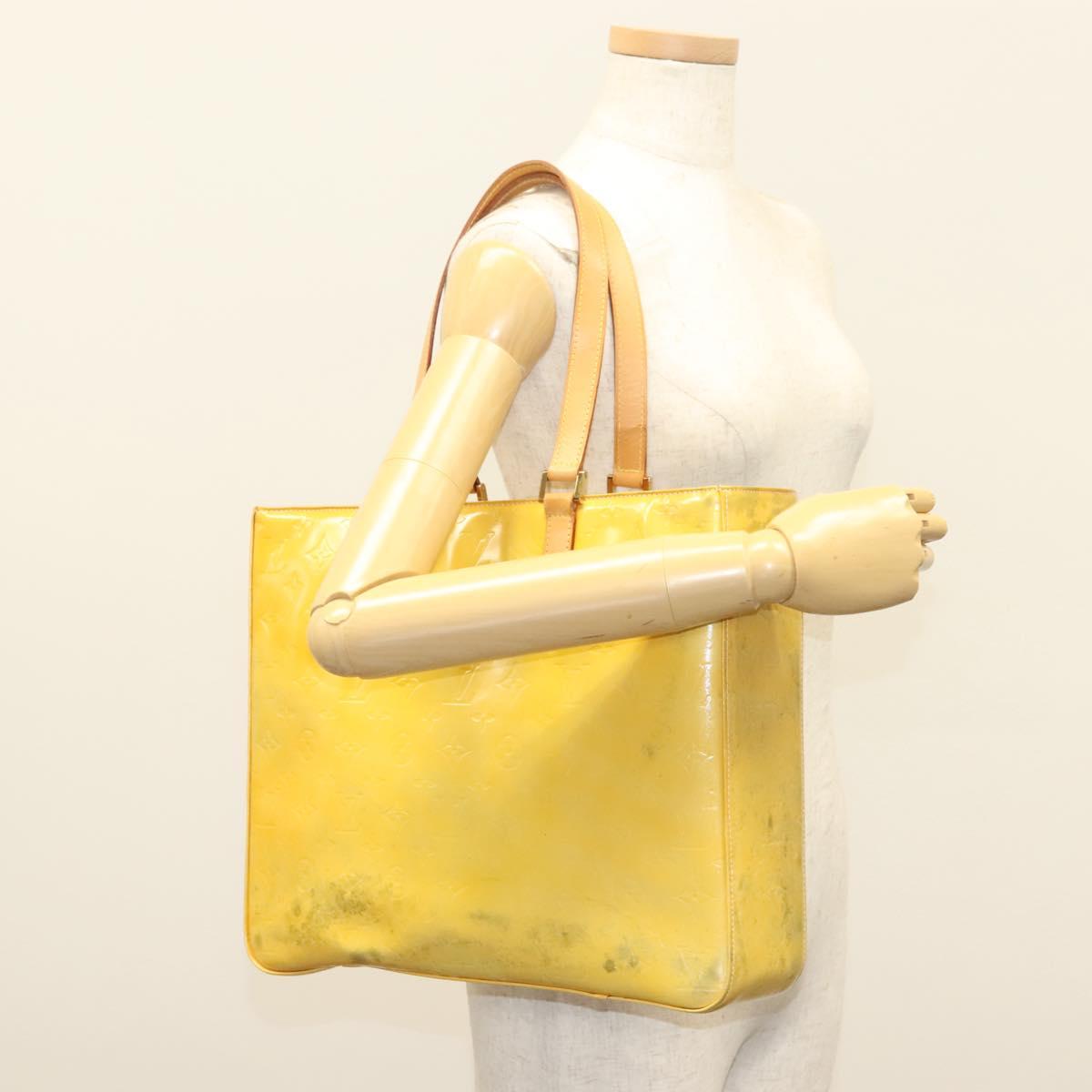 LOUIS VUITTON Monogram Vernis Columbus Tote Bag Gris M91028 LV Auth sw1346