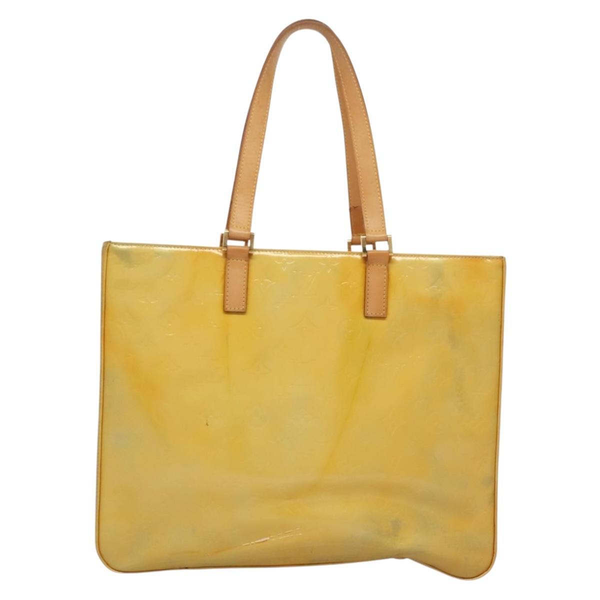 LOUIS VUITTON Monogram Vernis Columbus Tote Bag Gris M91028 LV Auth sw1346